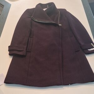 Dark Purple With Gold Accents Calvin Klein Wool Coat Sz 6